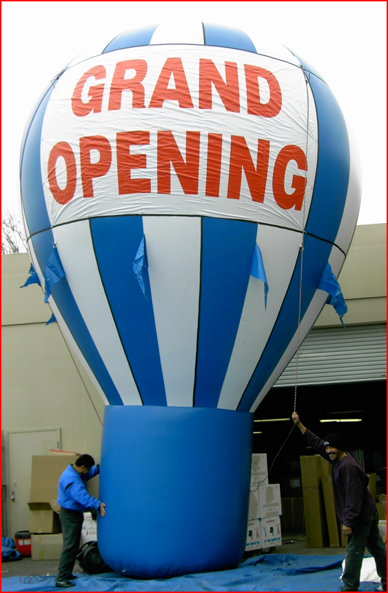 Blue and White Grand Opening Inflatable Advertising Balloon - Advertising Balloons Gallery Image