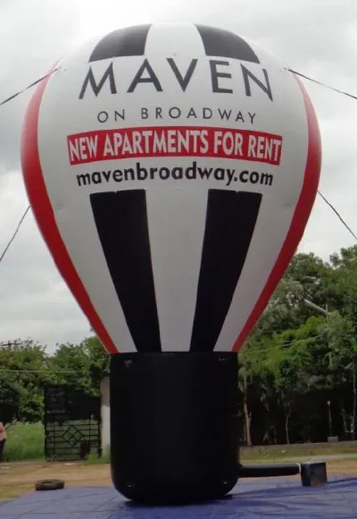 Black Red Rooftop Ad Maven Balloon - Advertising Balloons Gallery Image