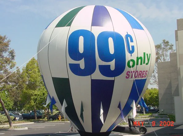Blue White Green Rooftop Ad C Only Stores Balloon - Advertising Balloons Gallery Image