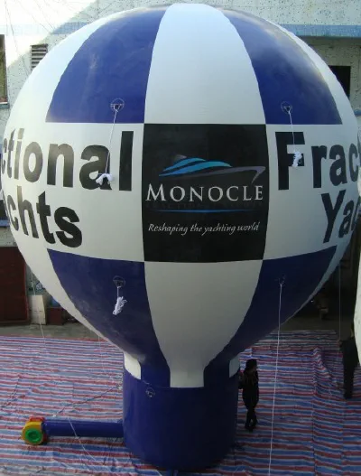Blue White Rooftop Ad Monocle Balloon - Advertising Balloons Gallery Image