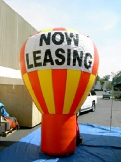 Orange Yellow Rooftop Ad Now Leasing Balloon - Advertising Balloons Gallery Image