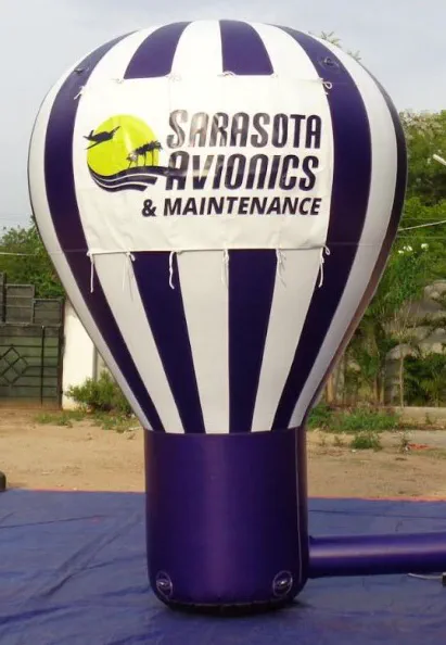 Purple White Rooftop Ad Sarasota Avionics Maintenance Balloon - Advertising Balloons Gallery Image