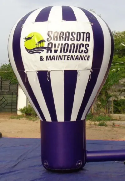 Purple White Rooftop Ad Sarasota Avionics Maintenance Balloon - Advertising Balloons Gallery Image