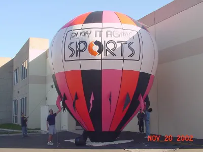 Red Black Pink Rooftop Ad Play Itagain Sports Balloon - Advertising Balloons Gallery Image