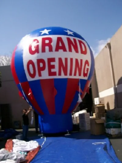 Red Blue Rooftop Ad Grand Opening Balloon - Advertising Balloons Gallery Image