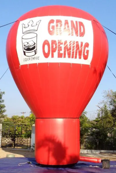 Red Rooftop Ad Now Opening Balloon - Advertising Balloons Gallery Image