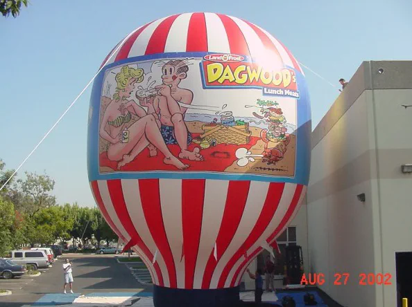 Red White Rooftop Ad Dagwood Balloon - Advertising Balloons Gallery Image