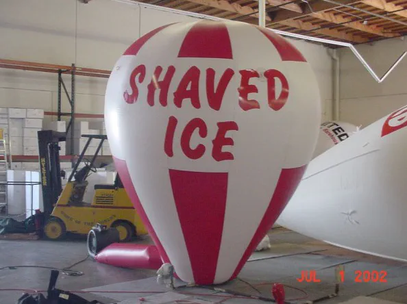 Red White Rooftop Ad Shaved Ice Balloon - Advertising Balloons Gallery Image