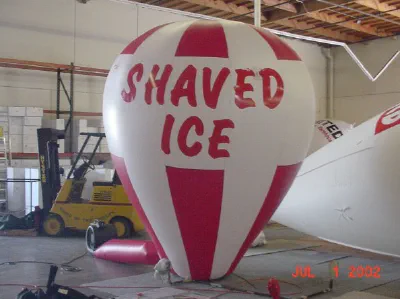 Red White Rooftop Ad Shaved Ice Balloon - Advertising Balloons Gallery Image