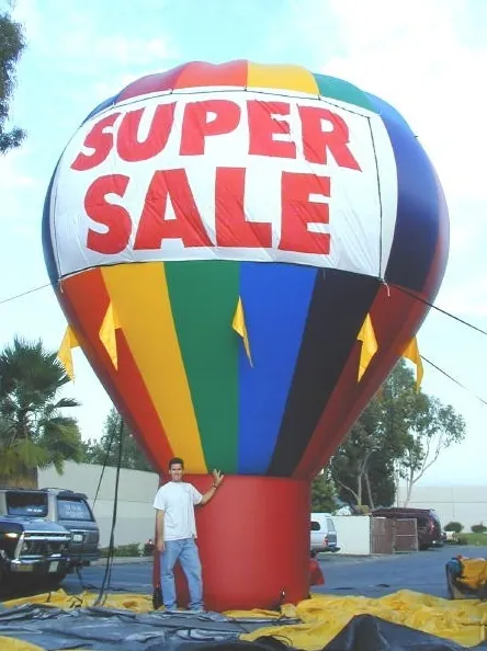 Red White Yellow Green Rooftop Ad Super Sale Balloon - Advertising Balloons Gallery Image