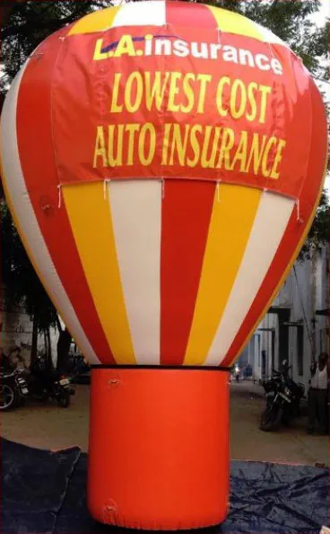 Red Yellow Rooftop Ad La Insurance Balloon - Advertising Balloons Gallery Image