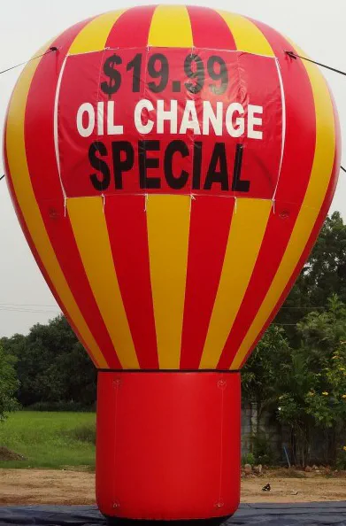 Red Yellow Rooftop Ad Oil Change Special Balloon - Advertising Balloons Gallery Image