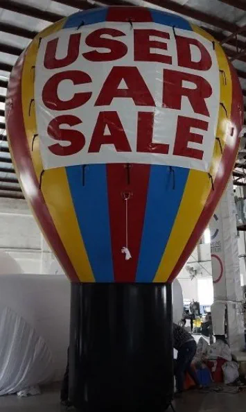 Red Yellow Rooftop Ad Used Car Sale Balloon - Advertising Balloons Gallery Image