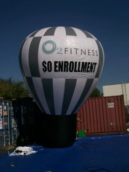 White Black Rooftop Ad Fitness Enrollment Balloon - Advertising Balloons Gallery Image