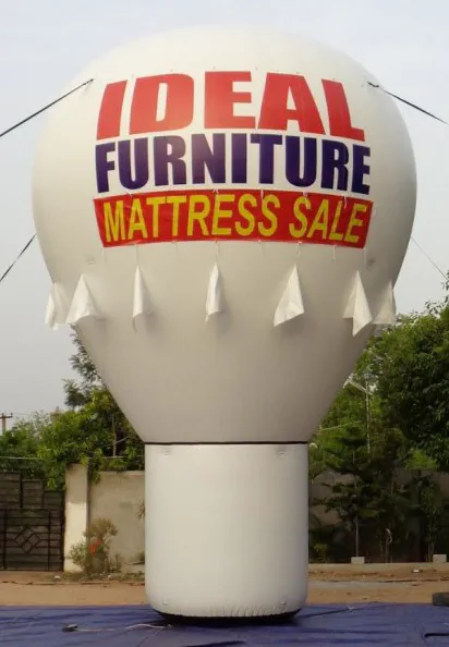 White Red Rooftop Ad Ideal Furniture Balloon - Advertising Balloons Gallery Image