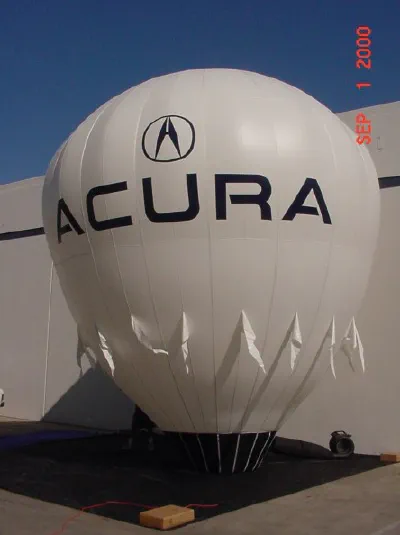 White Rooftop Ad Acura Balloon - Advertising Balloons Gallery Image
