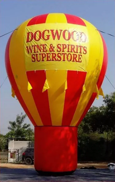 Yellow Red Rooftop Ad Dogwood Wine Spirits Superstore Balloon - Advertising Balloons Gallery Image