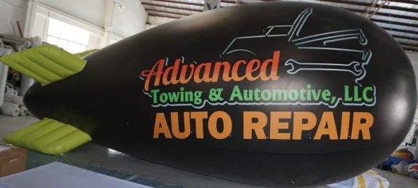 Black Advertising Advanced Towing Auto Blimp - Helium Blimps Gallery Image