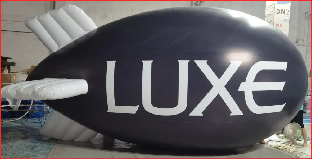 Black and White Trade Show Helium Blimp - Helium Blimps Gallery Image