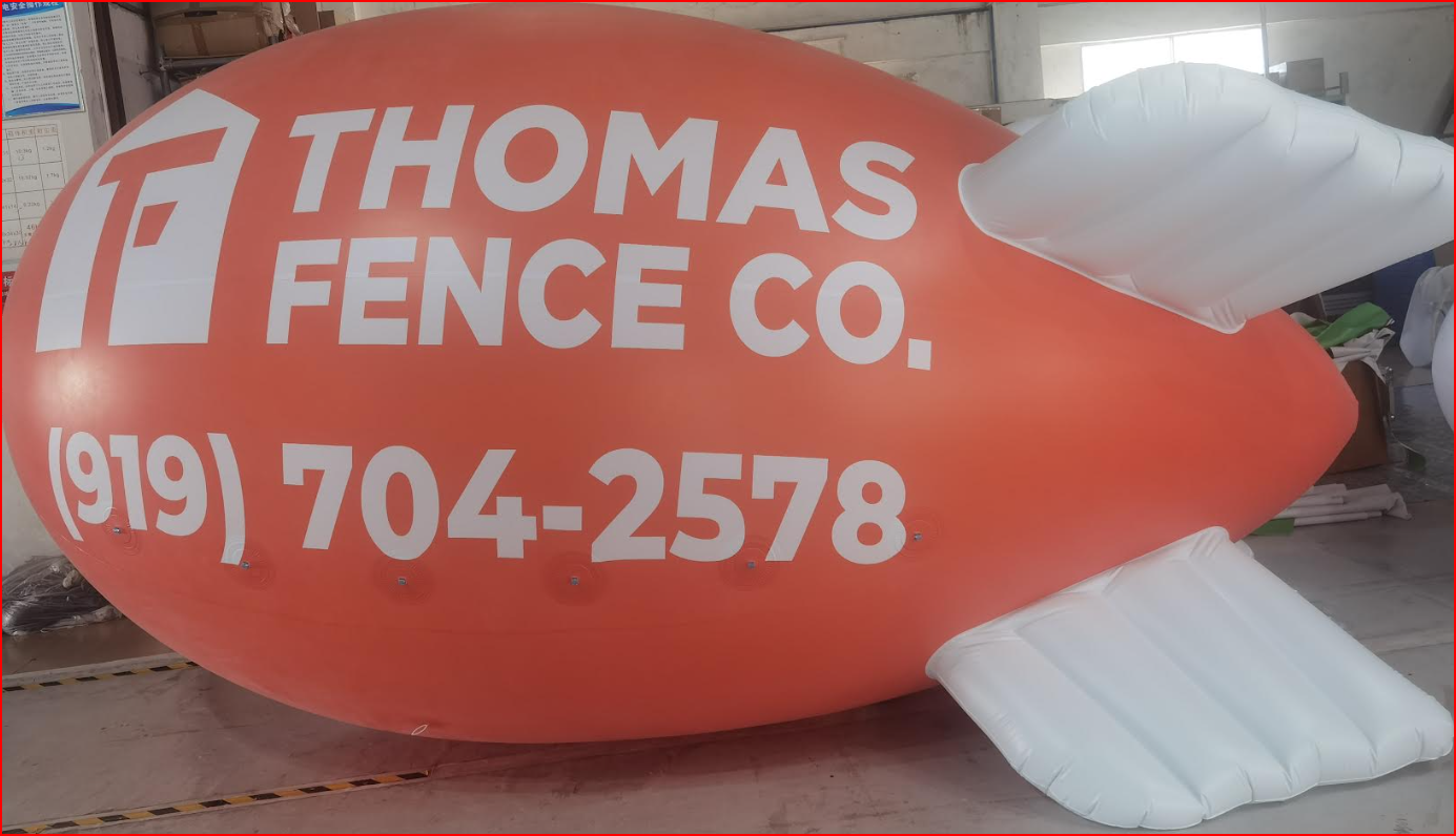 Fence Company Advertising Helium Blimp - Helium Blimps Gallery Image