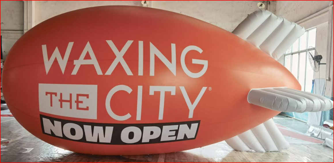 Waxing Salon Now Open Helium Blimp - Helium Blimps Gallery Image