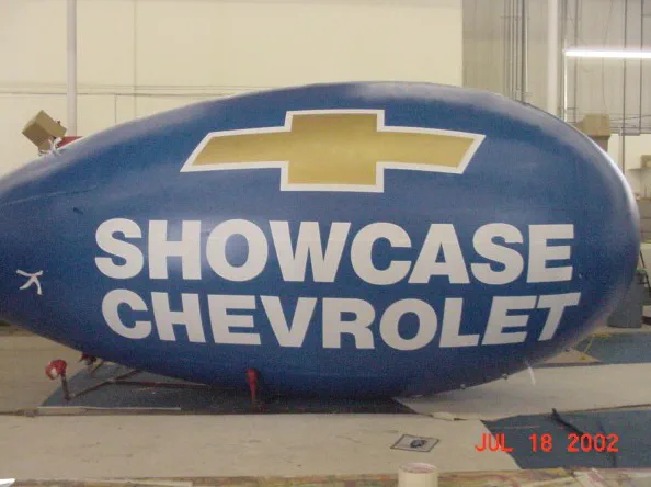 Blue Yellow Advertising Showcase Chevrolet Blimp - Helium Blimps Gallery Image