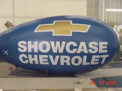 Blue Yellow Advertising Showcase Chevrolet Blimp - Helium Blimps Gallery Image