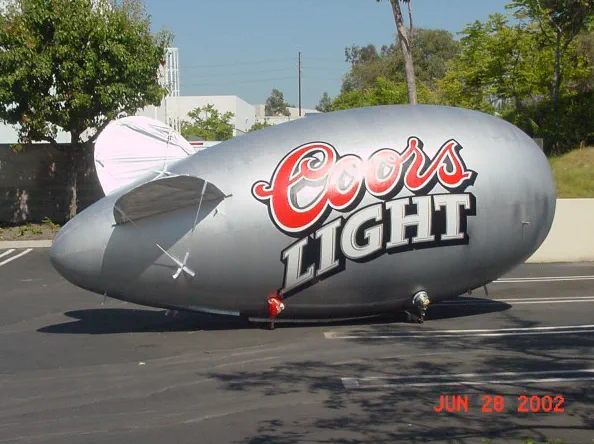 Cement Red Advertising Coors Light Blimp - Helium Blimps Gallery Image