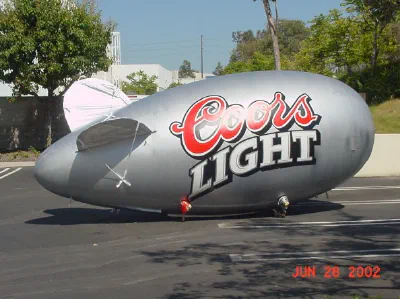 Cement Red Advertising Coors Light Blimp - Helium Blimps Gallery Image