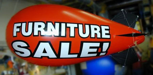 Red Advertising Furniture Sale Blimp - Helium Blimps Gallery Image
