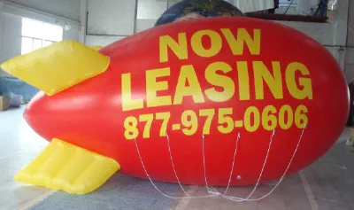 Red Advertising Now Leasing Blimp - Helium Blimps Gallery Image