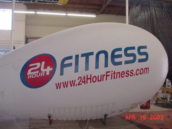 White Advertising 24Hour Fitness Blimp - Helium Blimps Gallery Image