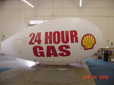 White Advertising 24Hour Gas Blimp - Helium Blimps Gallery Image