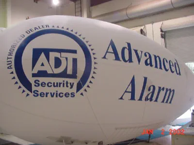 White Advertising Advanced Alarm Blimp - Helium Blimps Gallery Image