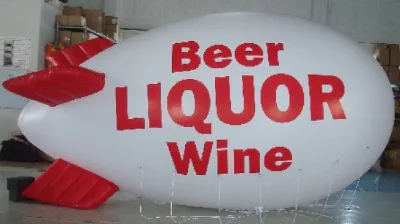White Advertising Beer Liquer Wine Blimp - Helium Blimps Gallery Image