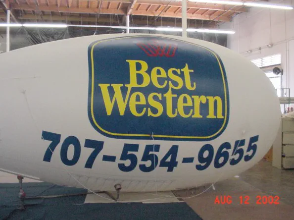 White Advertising Best Western Blimp - Helium Blimps Gallery Image