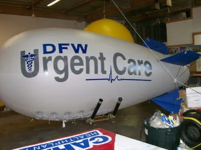 White Advertising Dfw Urgent Care Blimp - Helium Blimps Gallery Image