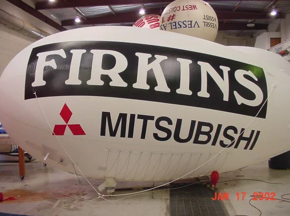 White Advertising Firkins Mitsubishi Blimp - Helium Blimps Gallery Image