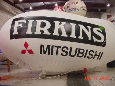 White Advertising Firkins Mitsubishi Blimp - Helium Blimps Gallery Image