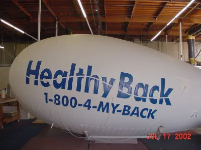 White Advertising Healthy Back Blimp - Helium Blimps Gallery Image