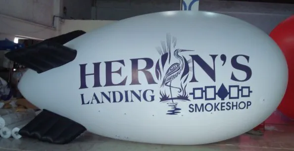 White Advertising Herns Landing Smokeshop Blimp - Helium Blimps Gallery Image