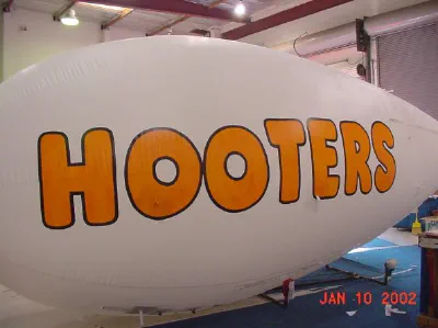 White Advertising Hoot Blimp - Helium Blimps Gallery Image