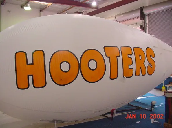 White Advertising Hoot Blimp - Helium Blimps Gallery Image