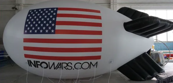 White Advertising Infowars Blimp - Helium Blimps Gallery Image