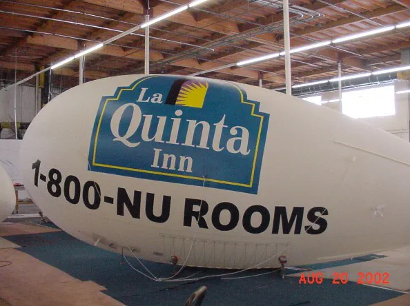 White Advertising La Quinta Inn Blimp - Helium Blimps Gallery Image