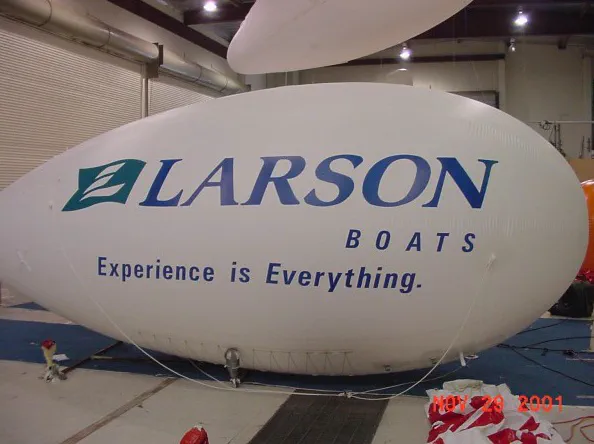 White Advertising Larson Boat Blimp - Helium Blimps Gallery Image