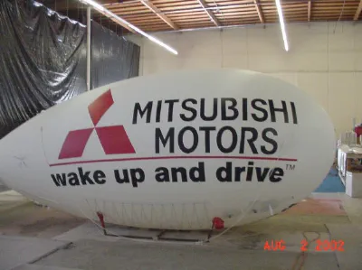 White Advertising Mitsubishi Motors Blimp - Helium Blimps Gallery Image