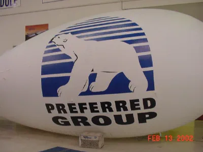 White Advertising Preferred Group Blimp - Helium Blimps Gallery Image