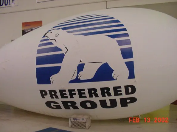 White Advertising Preferred Group Blimp - Helium Blimps Gallery Image
