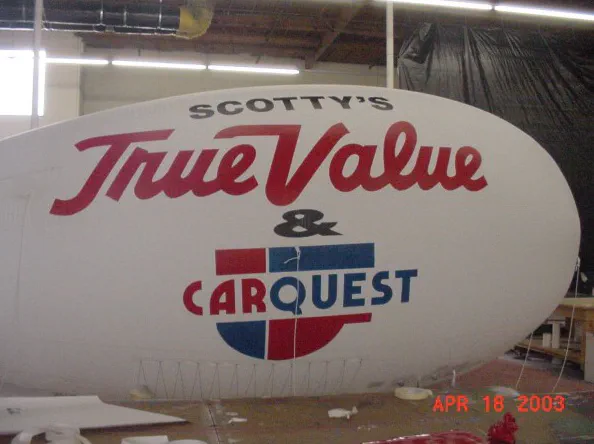 White Advertising Scottys Truevalue Carquest Blimp - Helium Blimps Gallery Image